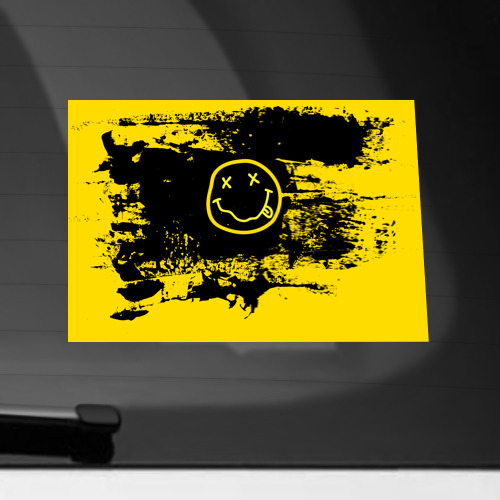 Наклейка на автомобиль с принтом Нирвана Гранж Nirvana Smile, вид спереди №1