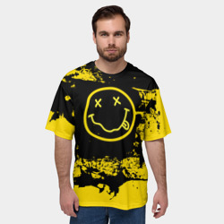 Мужская футболка oversize 3D Нирвана Гранж Nirvana Smile - фото 2
