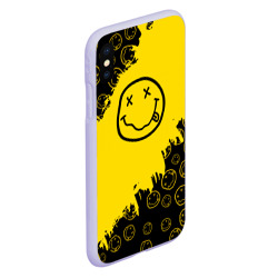 Чехол для iPhone XS Max матовый Nirvana Smile Нирвана Рваный Паттерн - фото 2