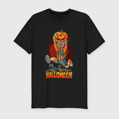 Мужская футболка хлопок Slim Halloween, цвет черный