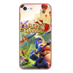 Чехол для iPhone 5/5S матовый Clash of Clans битва кланов