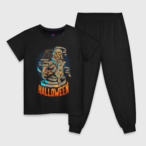 Детская пижама хлопок Halloween Mummy, цвет черный