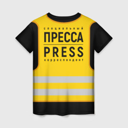 Женская футболка 3D Пресса - спецовка специальный корреспондент желтая