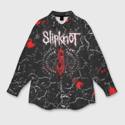 Женская рубашка oversize 3D Slipknot Rock Слипкнот Музыка Рок Гранж