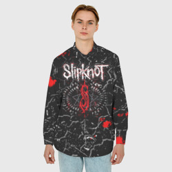 Мужская рубашка oversize 3D Slipknot Rock Слипкнот Музыка Рок Гранж - фото 2