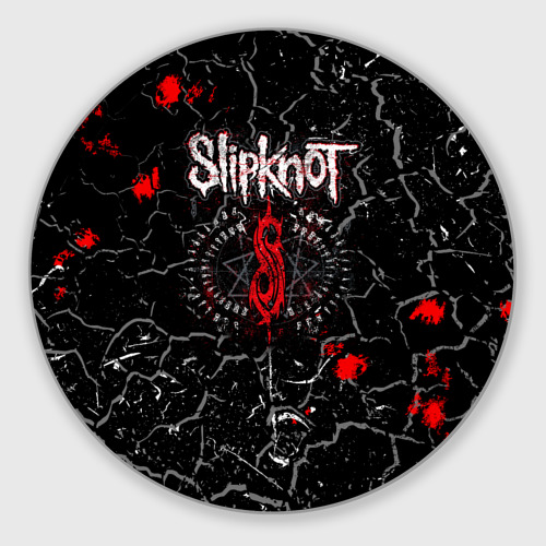 Круглый коврик для мышки Slipknot Rock Слипкнот Музыка Рок Гранж