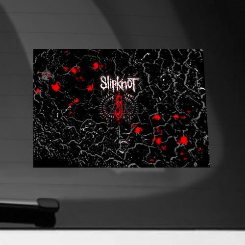 Наклейка на автомобиль с принтом Slipknot Rock Слипкнот Музыка Рок Гранж, вид спереди №1