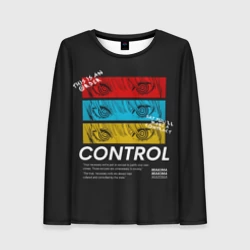 Женский лонгслив 3D Макима следит за тобой Человек бензопила