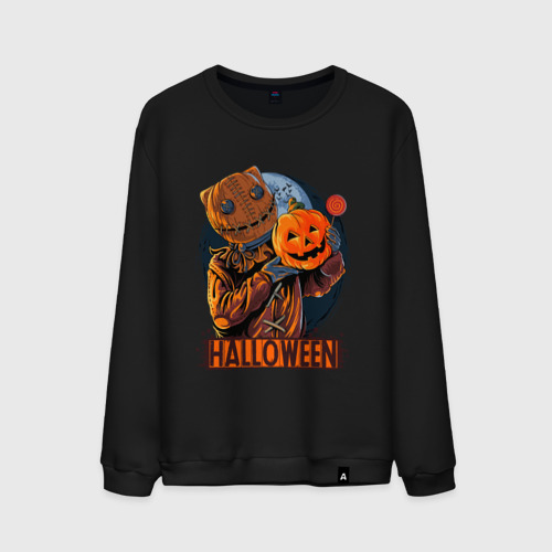 Мужской свитшот хлопок Halloween Scarecrow, цвет черный