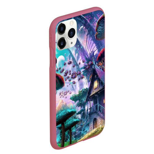 Чехол для iPhone 11 Pro Max матовый FantasyFish, цвет малиновый - фото 3