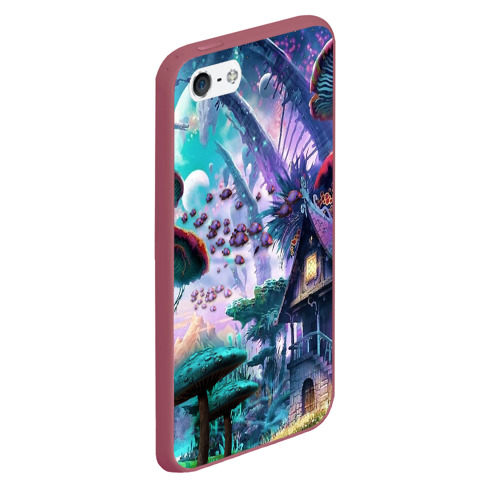 Чехол для iPhone 5/5S матовый FantasyFish, цвет малиновый - фото 3