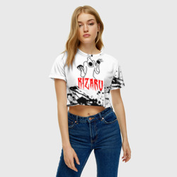 Женская футболка Crop-top 3D Кизару краска - фото 2