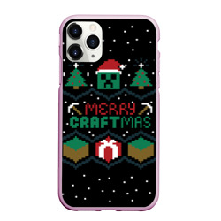 Чехол для iPhone 11 Pro Max матовый Minecraft christmas