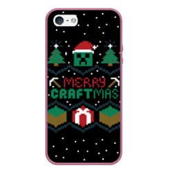 Чехол для iPhone 5/5S матовый Minecraft christmas