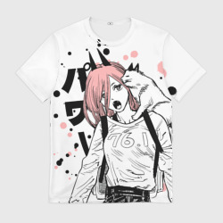 Мужская футболка 3D Power с котиком - Chainsaw Man