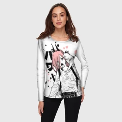 Женский лонгслив 3D Power с котиком - Chainsaw Man - фото 2