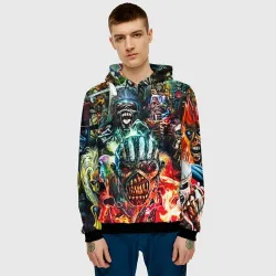 Мужская толстовка 3D Iron Maiden allover - фото 2