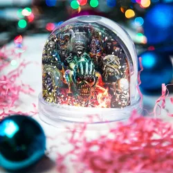 Игрушка Снежный шар Iron Maiden allover - фото 2