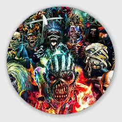 Круглый коврик для мышки Iron Maiden allover