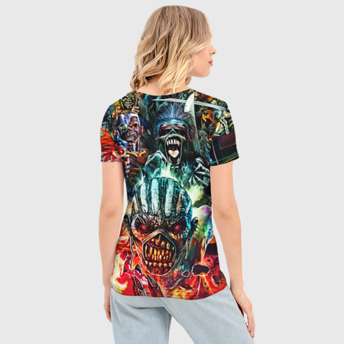 Женская футболка 3D Slim Iron Maiden allover, цвет 3D печать - фото 4