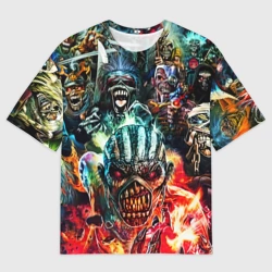 Мужская футболка oversize 3D Iron Maiden allover