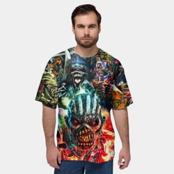 Мужская футболка oversize 3D Iron Maiden allover - фото 2
