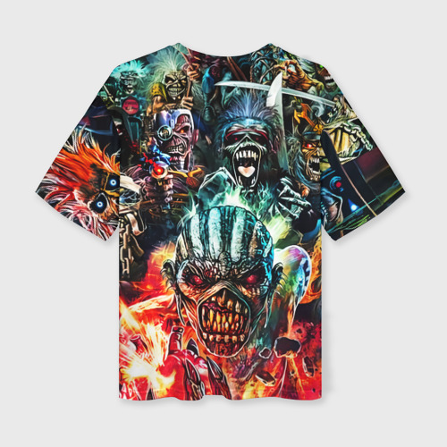 Женская футболка oversize 3D Iron Maiden allover, цвет 3D печать - фото 2