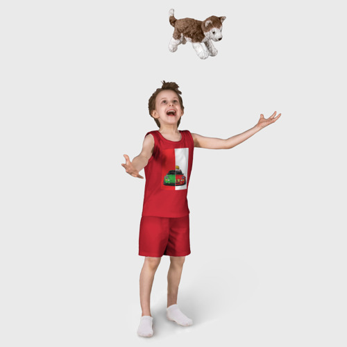 Детская пижама с шортами хлопок Concept car, цвет красный - фото 5