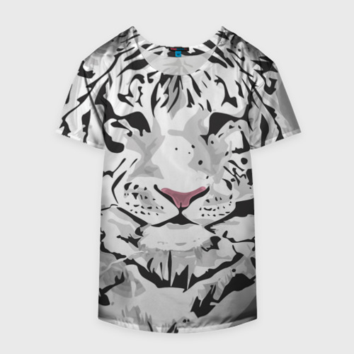 Накидка на куртку 3D Белый снежный тигр, цвет 3D печать - фото 4