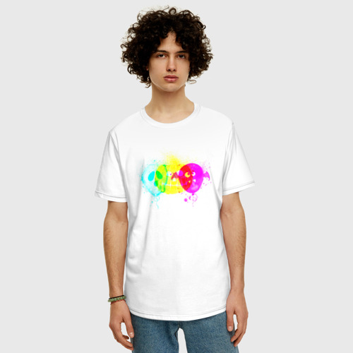 Мужская футболка хлопок Oversize Призраки Хэллоуина (хлопок), цвет белый - фото 3