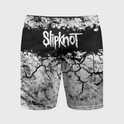 Мужские шорты спортивные Надпись Слипкнот Рок Группа чб Slipknot