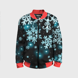 Детский бомбер 3D Космические снежинки
