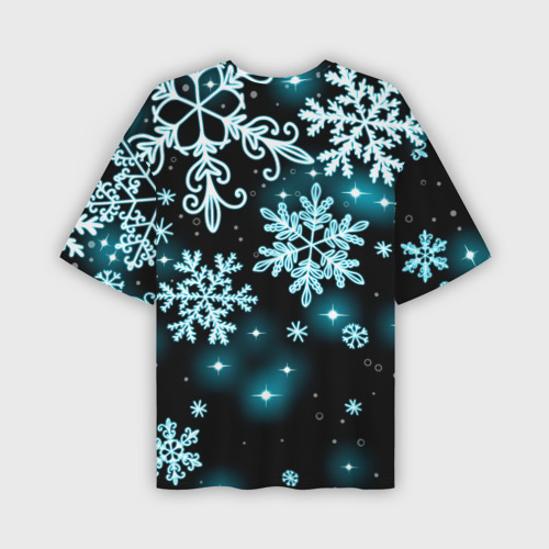 Мужская футболка oversize 3D Космические снежинки, цвет 3D печать - фото 2