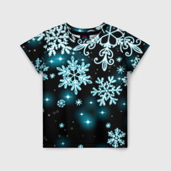 Детская футболка 3D Космические снежинки