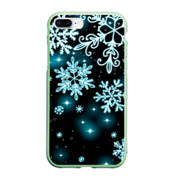 Чехол для iPhone 7Plus/8 Plus матовый Космические снежинки