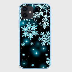 Чехол для iPhone 12 Mini Космические снежинки