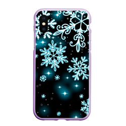 Чехол для iPhone XS Max матовый Космические снежинки