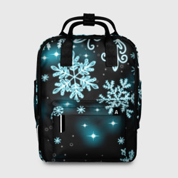 Женский рюкзак 3D Космические снежинки
