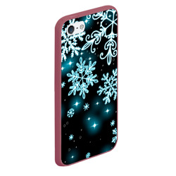 Чехол для iPhone 5/5S матовый Космические снежинки - фото 2