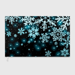 Флаг 3D Космические снежинки