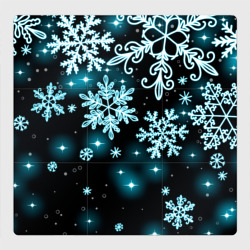 Магнитный плакат 3Х3 Космические снежинки