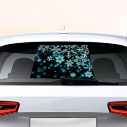 Наклейка на авто на заднее стекло Космические снежинки