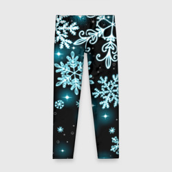 Детские леггинсы 3D Космические снежинки