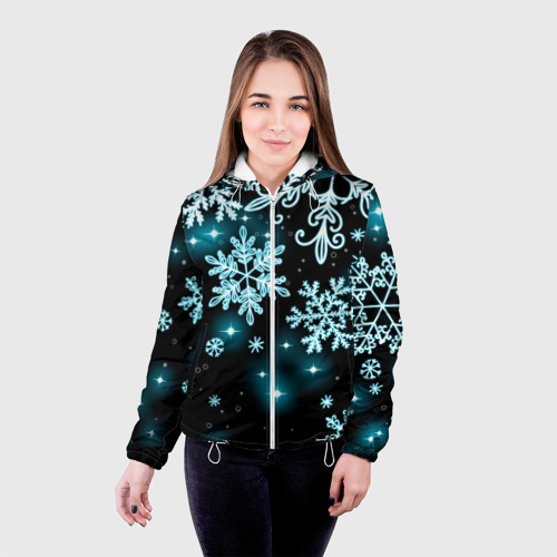 Женская куртка 3D Космические снежинки - фото 3
