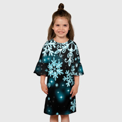 Детское платье 3D Космические снежинки - фото 2