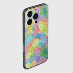 Чехол для iPhone 16 Pro силиконовый с защитой камеры Цветные пластыри - фото 2