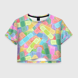 Женская футболка Crop-top 3D Цветные пластыри