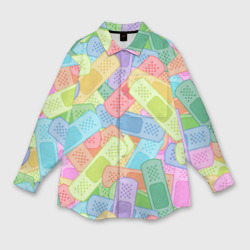 Женская рубашка oversize 3D Цветные пластыри