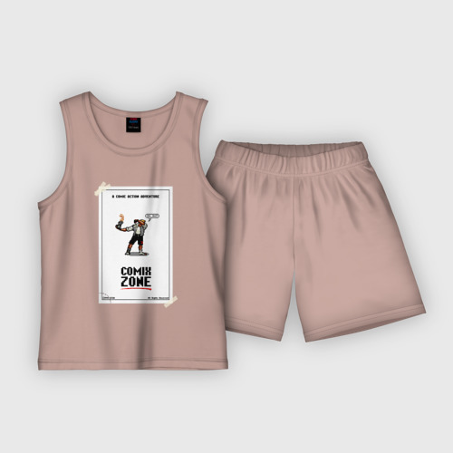 Детская пижама с шортами хлопок Comixzone, цвет пыльно-розовый