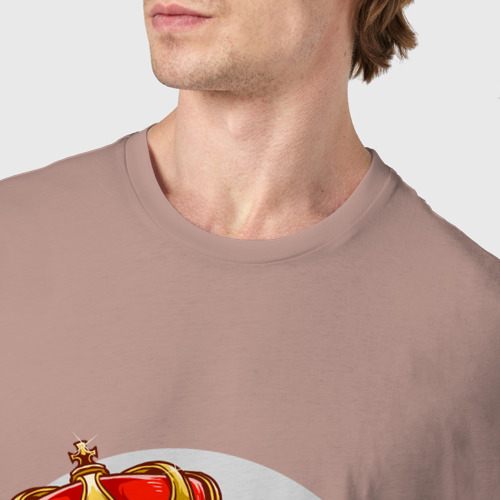 Мужская футболка хлопок Королевский бургер, цвет пыльно-розовый - фото 6